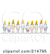 Royalty Free RF Clipart Illustration Of A Stick Candle People Group by NL shop