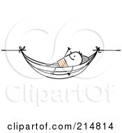 Poster, Art Print Of Stick Man Relaxing In A Hammock