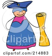 Poster, Art Print Of Childs Sketch Of A Happy Graduate Holding A Diploma