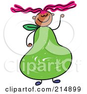 Royalty Free RF Clipart Illustration Of A Childs Sketch Of A Girl With A Pear Body by Prawny