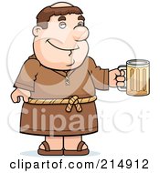 Poster, Art Print Of Friar Man Holding A Beer Mug