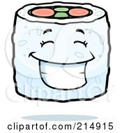 Poster, Art Print Of Happy Sushi Character