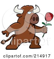 Romantic Buffalo Presenting A Rose