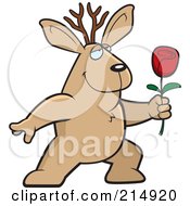 Romantic Jackalope Presenting A Rose