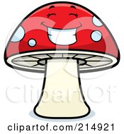 Royalty Free RF Clipart Illustration Of A Happy Mushroom Character