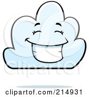 Royalty Free RF Clipart Illustration Of A Happy Cloud Character by Cory Thoman