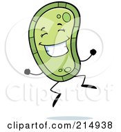 Royalty Free RF Clipart Illustration Of A Happy Jumping Germ Character by Cory Thoman