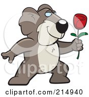 Poster, Art Print Of Romantic Koala Presenting A Rose