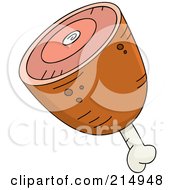 Royalty Free RF Clipart Illustration Of A Ham With Bone
