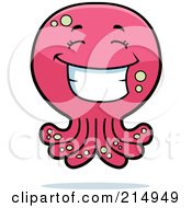 Royalty Free RF Clipart Illustration Of A Happy Octopus Character