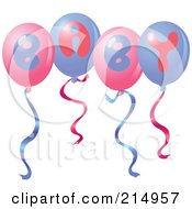 Poster, Art Print Of Group Of Pink And Purple Baby Balloons