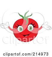 Poster, Art Print Of Happy Tomato Character Holding His Arms Up