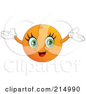 Happy Orange Character Holding His Arms Up