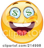 Royalty Free RF Clipart Illustration Of A Greedy Emoticon With Dollar Symbol Eyes by yayayoyo #COLLC214998-0157
