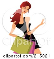 Poster, Art Print Of Woman Shopping In A Black Dress