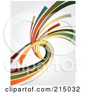 Royalty Free RF Clipart Illustration Of A Curl And Swoosh Design Of Colorful Lines Over Off White