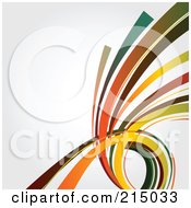 Royalty Free RF Clipart Illustration Of A Design Of Colorful Lines Curling And Swooshing Over Off White