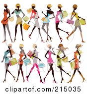 Poster, Art Print Of Digital Collage Of Black Fashionable Ladies Shopping