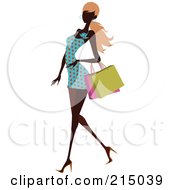 Poster, Art Print Of Black Woman Woman Shopping In A Polka Dot Dress