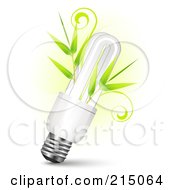 Poster, Art Print Of Neon Lightbulb With Bamboo Stalks