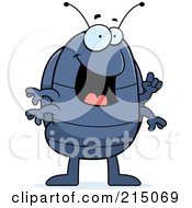 Royalty Free RF Clipart Illustration Of A Pill Bug With An Idea Gesturing With A Finger by Cory Thoman