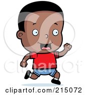 Poster, Art Print Of Happy Black Toddler Boy Running