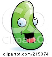 Royalty Free RF Clipart Illustration Of A Happy Green Jelly Bean