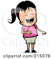 Royalty Free RF Clipart Illustration Of A Girl Laughing And Pointing by Cory Thoman
