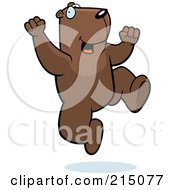 Excited Groundhog Jumping