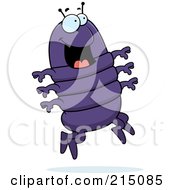 Royalty Free RF Clipart Illustration Of An Excited Centipede Jumping by Cory Thoman