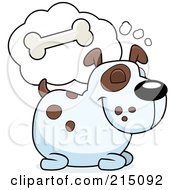 Poster, Art Print Of Chubby Dog Dreaming Of A Crunchy Bone