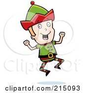 Poster, Art Print Of Blond Christmas Elf Man Jumping