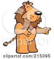 Lion Laughing And Pointing