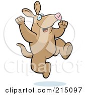Poster, Art Print Of Excited Aardvark Jumping