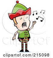 Poster, Art Print Of Blond Christmas Elf Man Singing