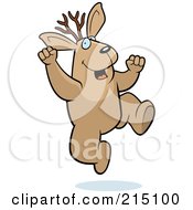 Excited Jackalope Jumping