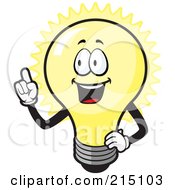Poster, Art Print Of Happy Bulb With An Idea
