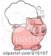 Poster, Art Print Of Sleeping Pig With A Dream Cloud