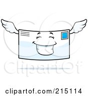 Poster, Art Print Of Happy Smiling Winged Letter