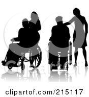 Digital Collage Of Silhouetted Women And Men In Wheelchairs