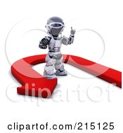 Poster, Art Print Of Red Arrow Turning Around A 3d Robot