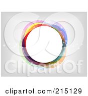 Colorful Circle With Transparent Bubbles Over Gray And White