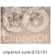 Poster, Art Print Of Brown Background With White And Brown Vines