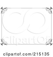 Royalty Free RF Clipart Illustration Of A Black And White Ornate Swirly Certificate Border