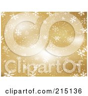 Poster, Art Print Of Golden Sparkly Snowflake Background