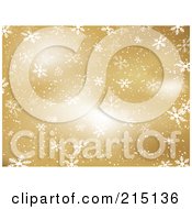 Royalty Free RF Clipart Illustration Of A Golden Sparkly Snowflake Background