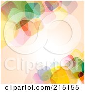 Pastel Peach Colored Background With Transparent Colorful Squares