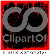 Royalty Free RF Clipart Illustration Of A Black Background With Red Blood Splats And Drips
