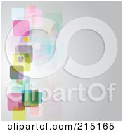 Poster, Art Print Of Gray Background With Transparent Colorful Squares