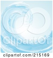 Painted Blue Curling Ocean Wave Background
